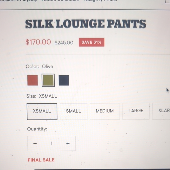 Playboy Olive Green Pure Silk Pants - Picture 8 of 10